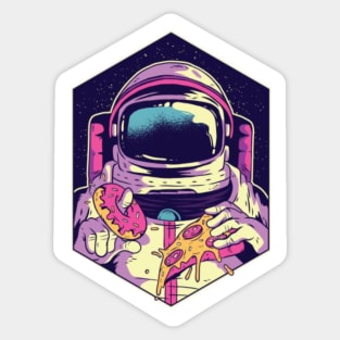 astronaut: donut & pizza Sticker